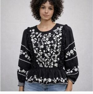 New! Calypso St.Barth Embroidered Romantic Boho Top Size Small